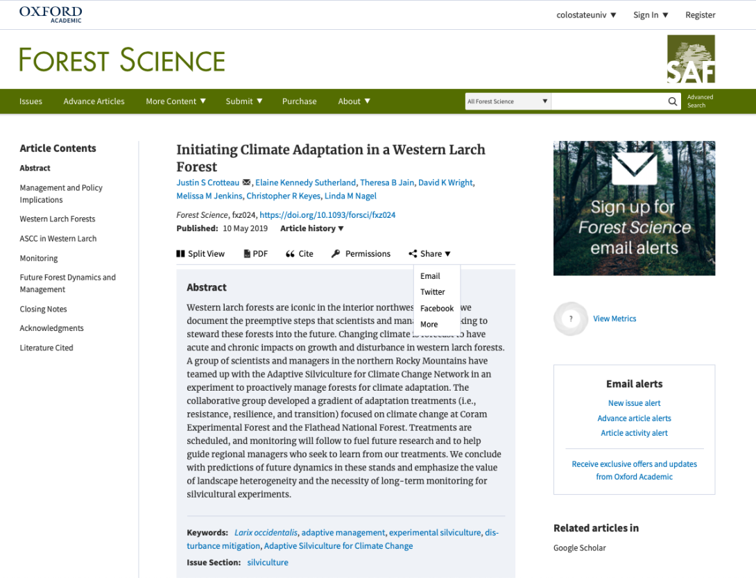 Crotteau et al. Forest Science Article 